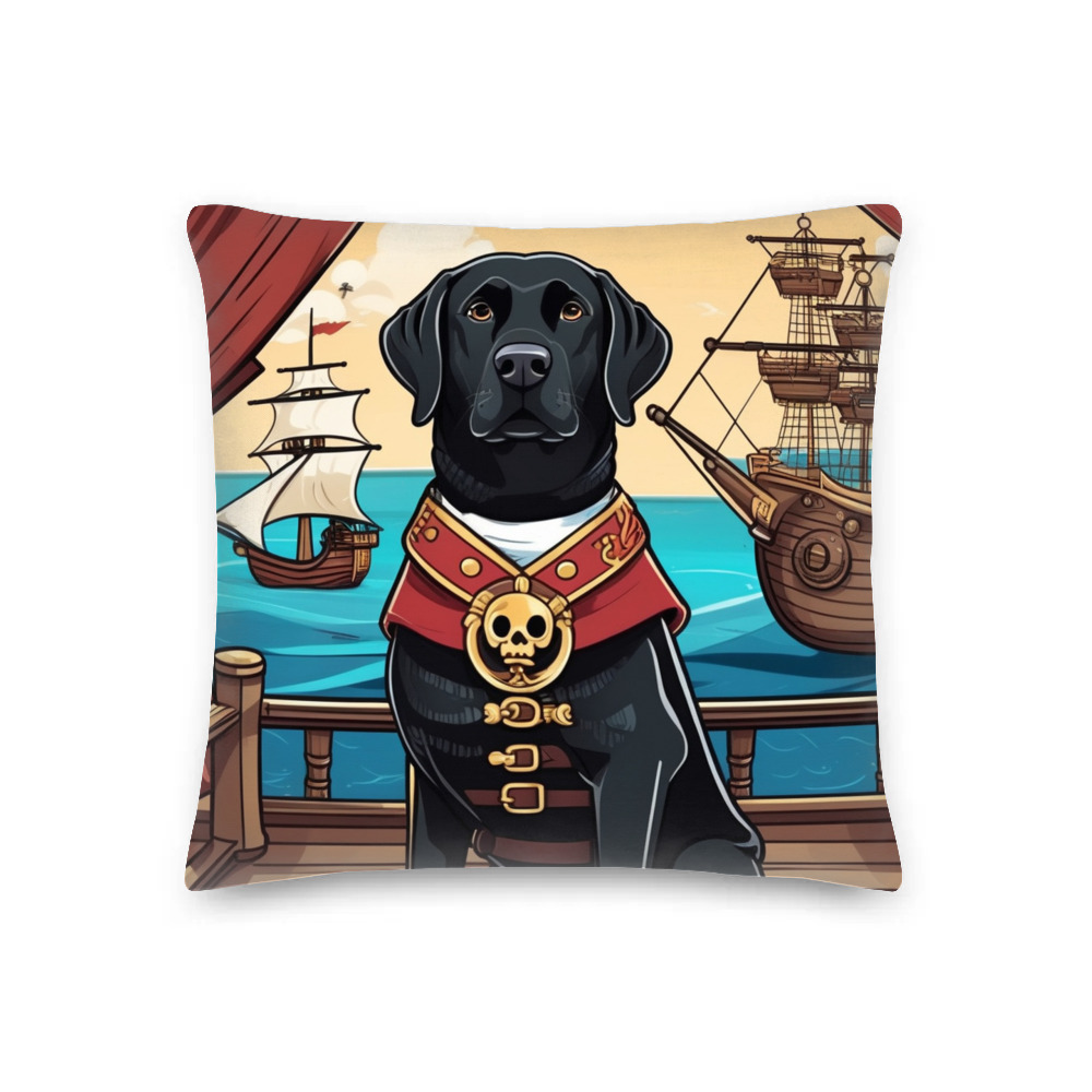 PugMug Custom Black Labrador Retriever Premium Pillow