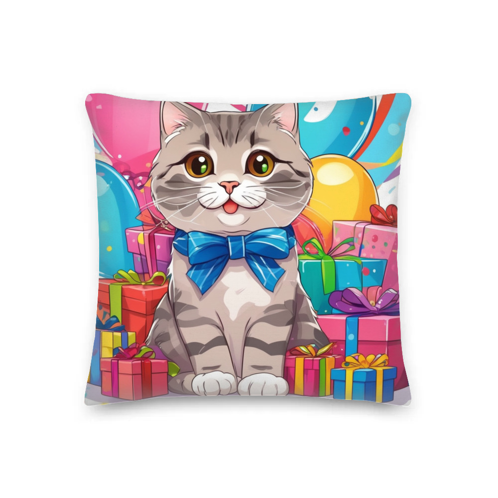 PugMug Custom Tabby Scottish Fold Cat Premium Pillow