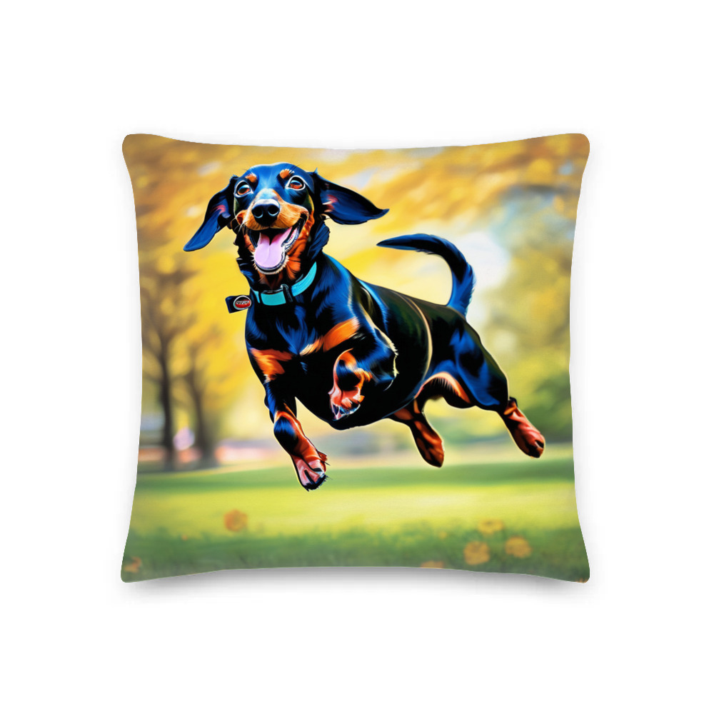 PugMug Custom Black Dachshund Premium Pillow