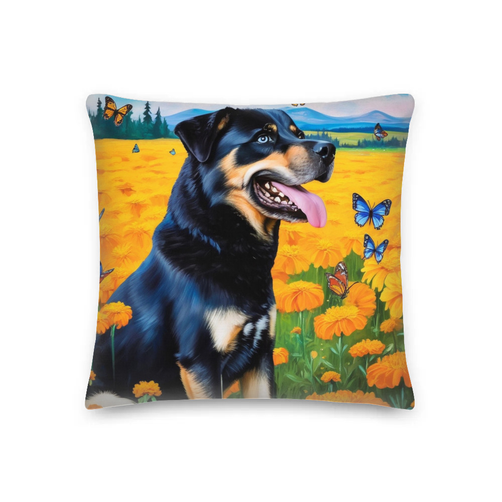 PugMug Custom Blue Premium Pillow