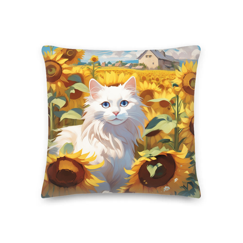 PugMug Custom White Ragdoll Cat Premium Pillow
