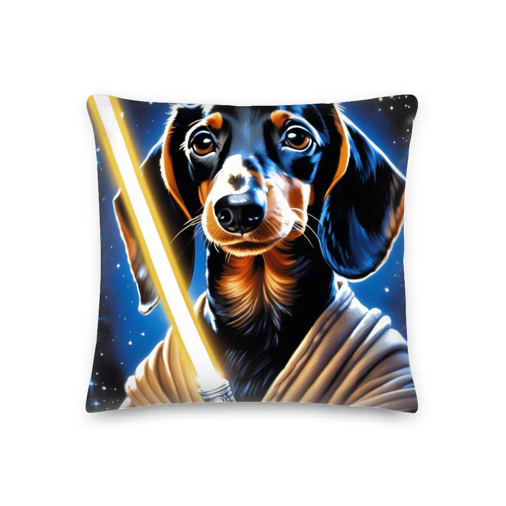 PugMug Custom Black Dachshund Premium Pillow