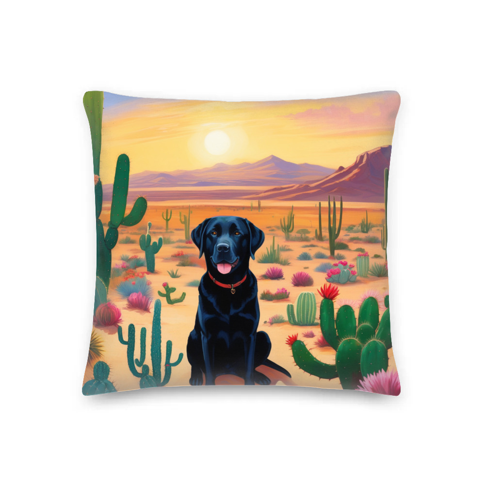 PugMug Custom Black Labrador Retriever Premium Pillow