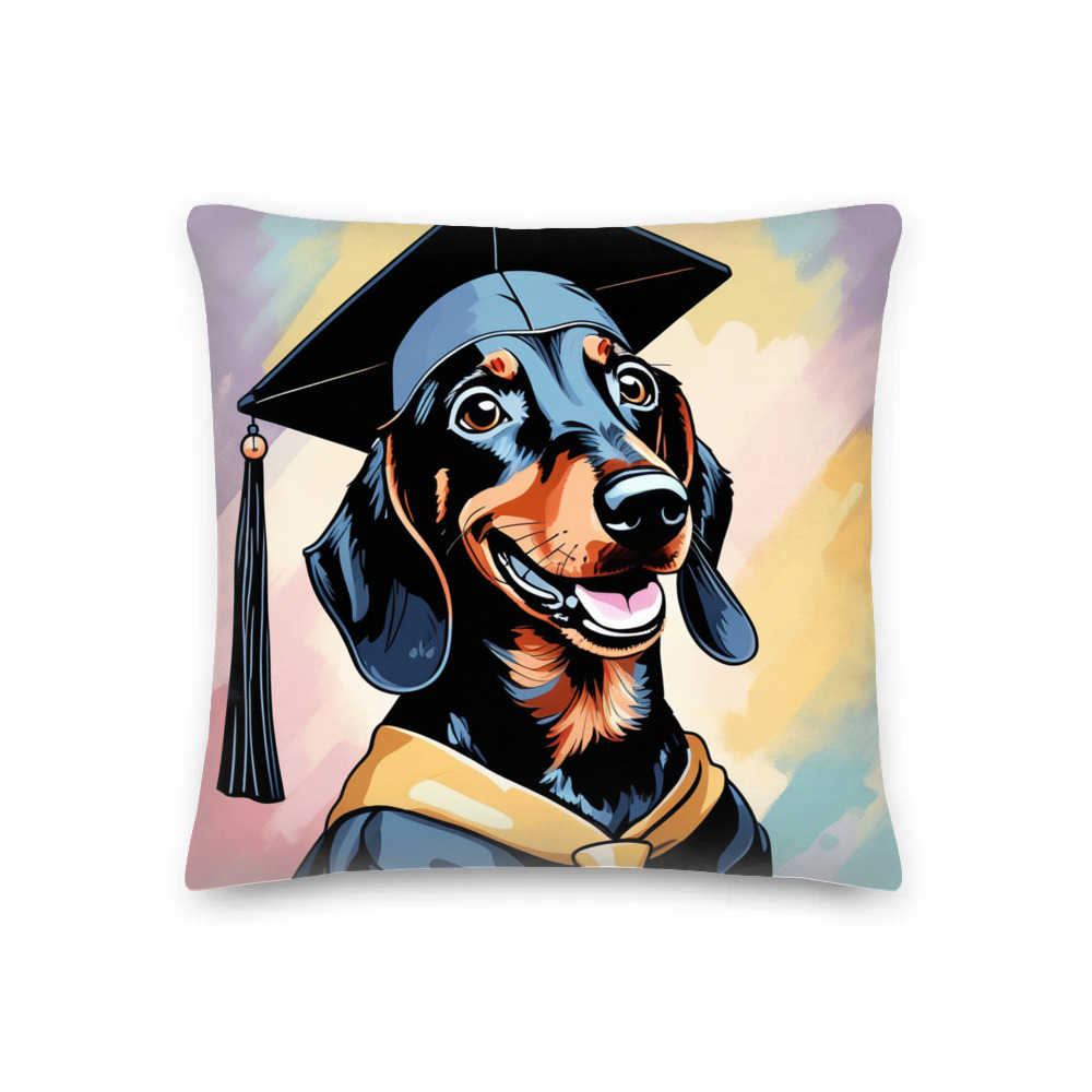 PugMug Custom Black Dachshund Premium Pillow