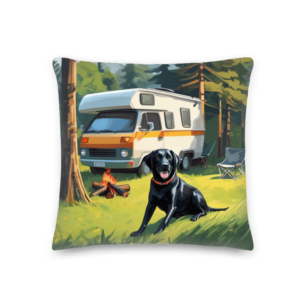 PugMug Custom Black Labrador Retriever Premium Pillow