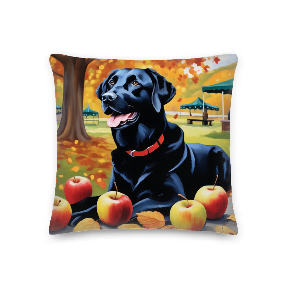 PugMug Custom Black Labrador Retriever Premium Pillow