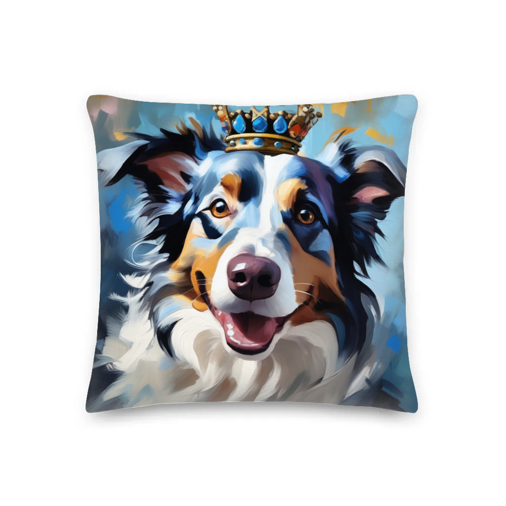 PugMug Custom Blue Merle Border Collie Premium Pillow