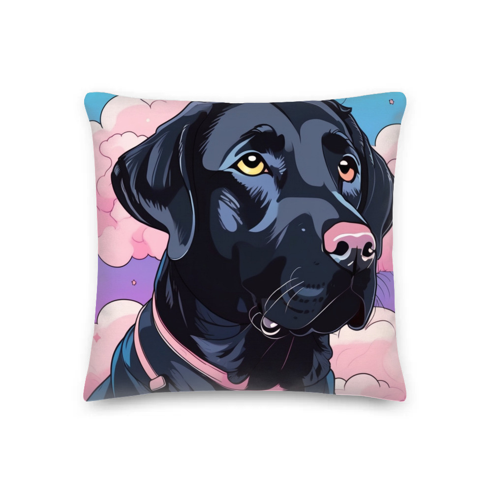 PugMug Custom Black Labrador Retriever Premium Pillow