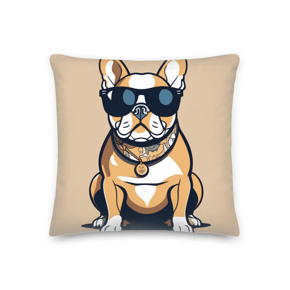PugMug Custom Tan French Bulldog Premium Pillow