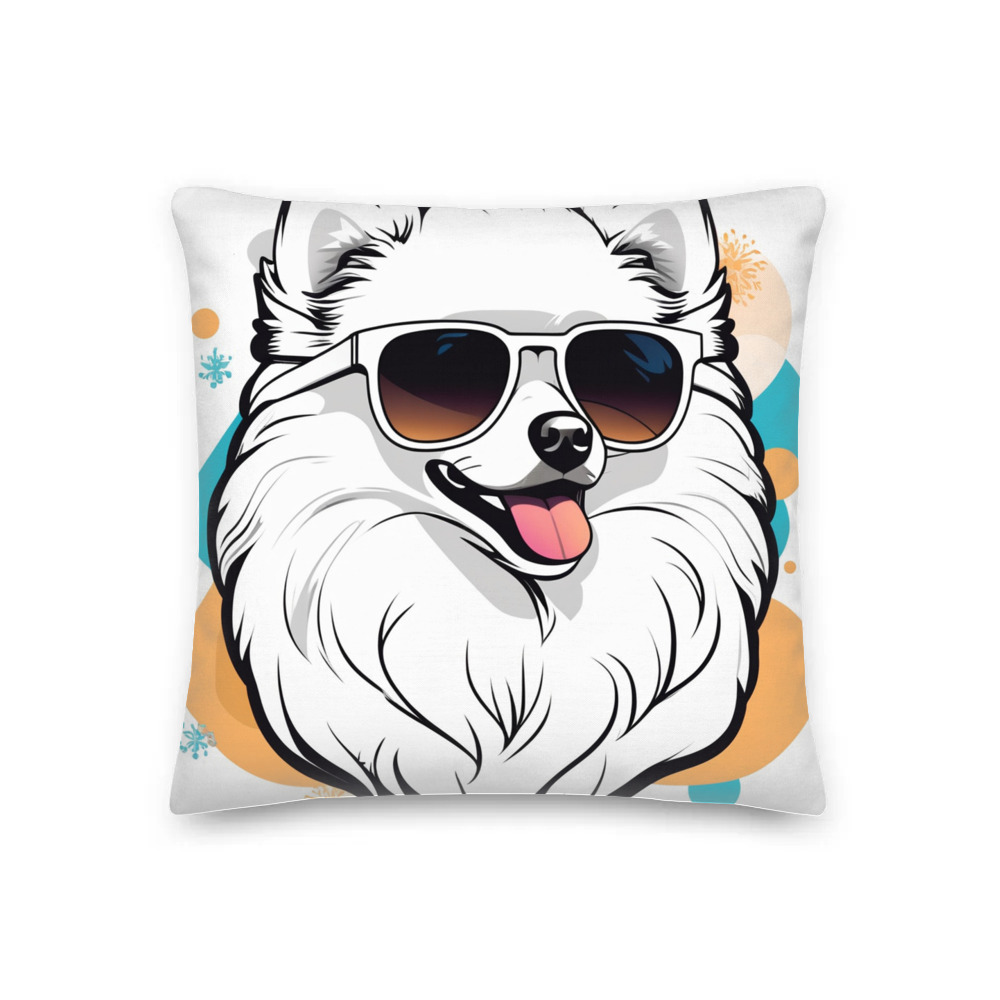 PugMug Custom White Pomeranian Premium Pillow