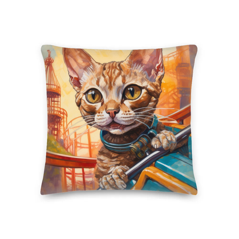 PugMug Custom Tabby Devon Rex Cat Premium Pillow