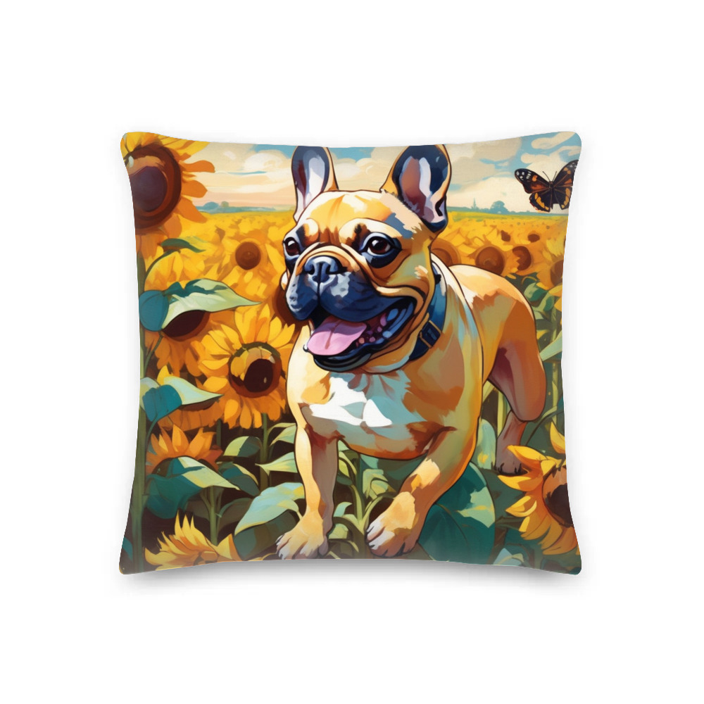 PugMug Custom Tan French Bulldog Premium Pillow