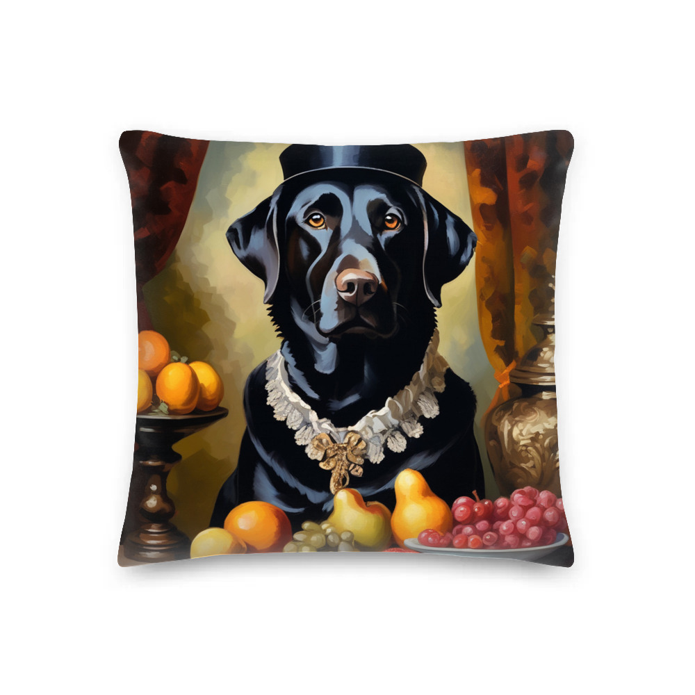 PugMug Custom Black Labrador Retriever Premium Pillow