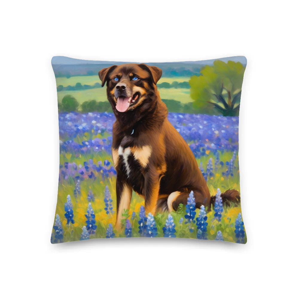 PugMug Custom Blue Premium Pillow