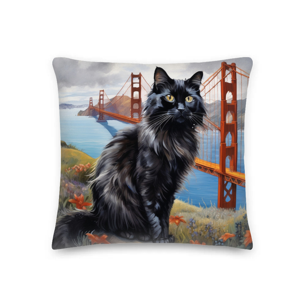 PugMug Custom Black Ragdoll Cat Premium Pillow