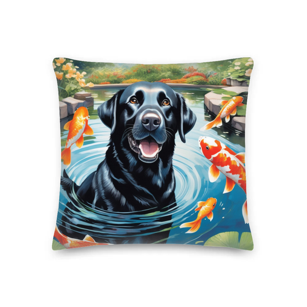 PugMug Custom Black Labrador Retriever Premium Pillow