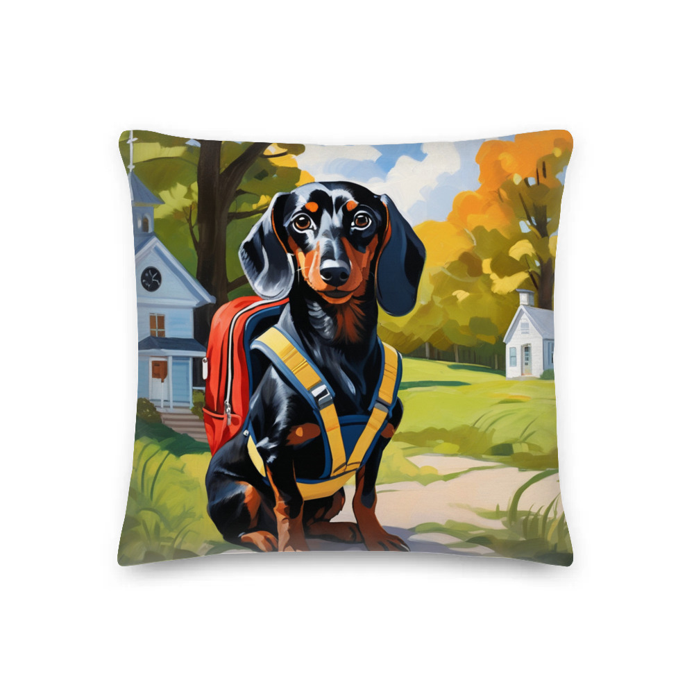 PugMug Custom Black Dachshund Premium Pillow