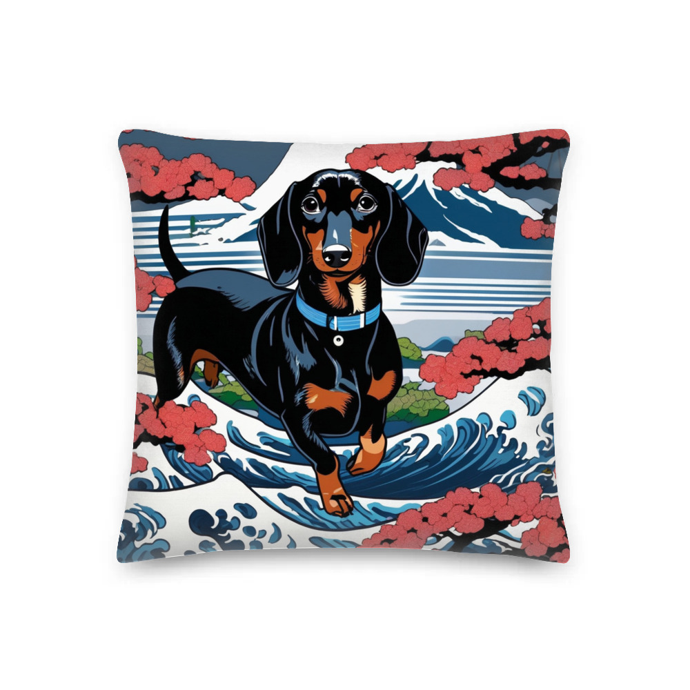 PugMug Custom Black Dachshund Premium Pillow
