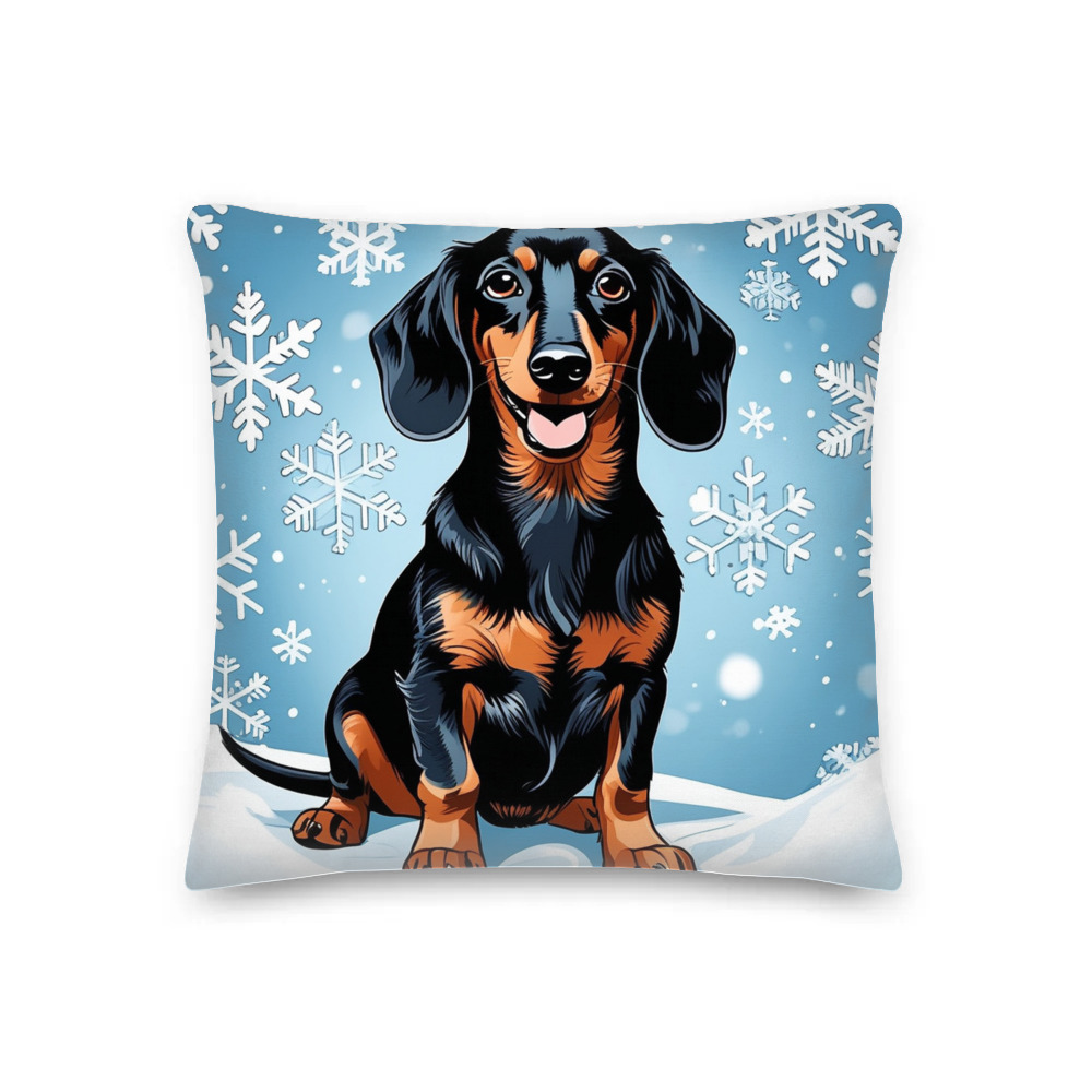 PugMug Custom Black Dachshund Premium Pillow