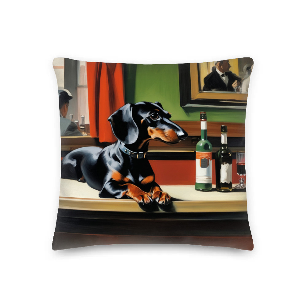 PugMug Custom Black Dachshund Premium Pillow