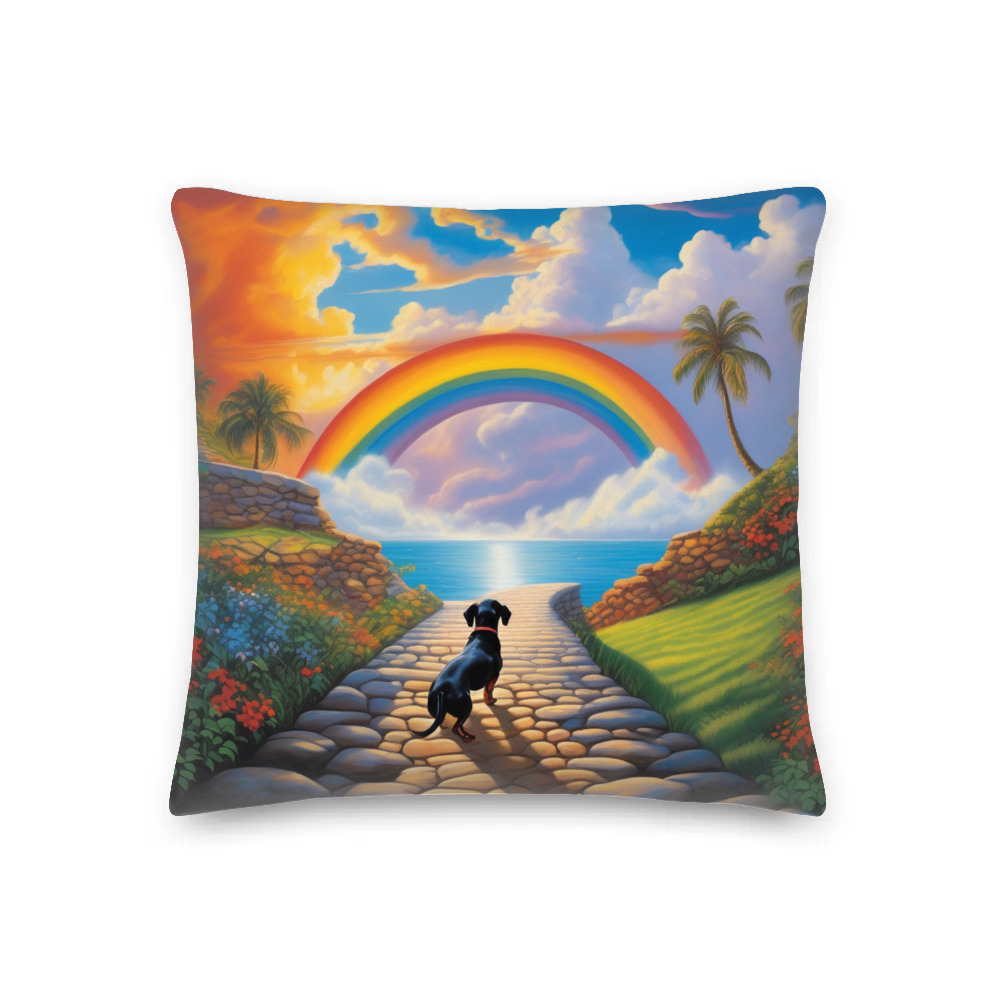 PugMug Custom Black Dachshund Premium Pillow