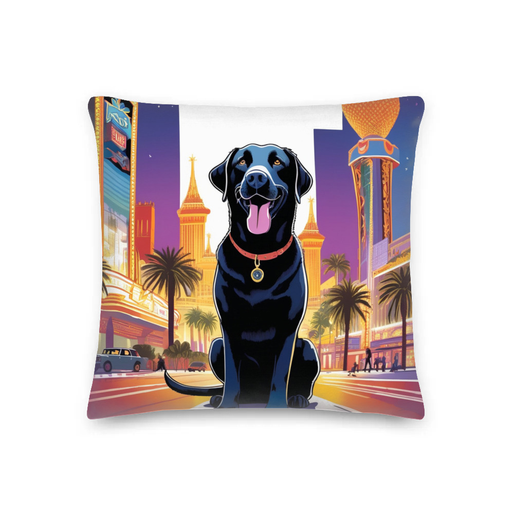 PugMug Custom Black Labrador Retriever Premium Pillow