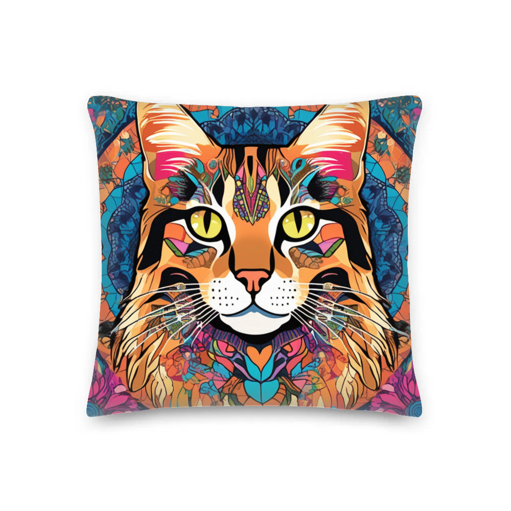 PugMug Custom Tabby Companion Cat Premium Pillow