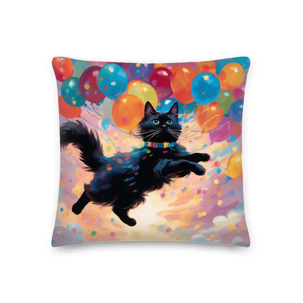 PugMug Custom Black Ragdoll Cat Premium Pillow