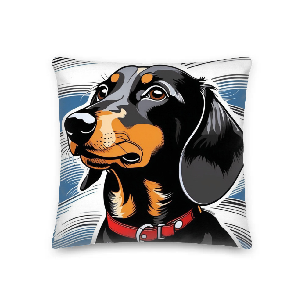 PugMug Custom Black Dachshund Premium Pillow