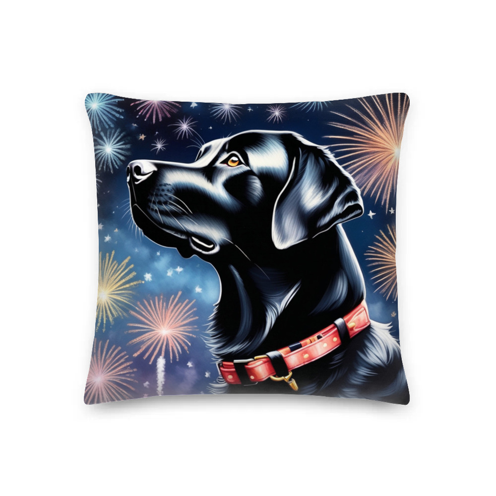 PugMug Custom Black Labrador Retriever Premium Pillow