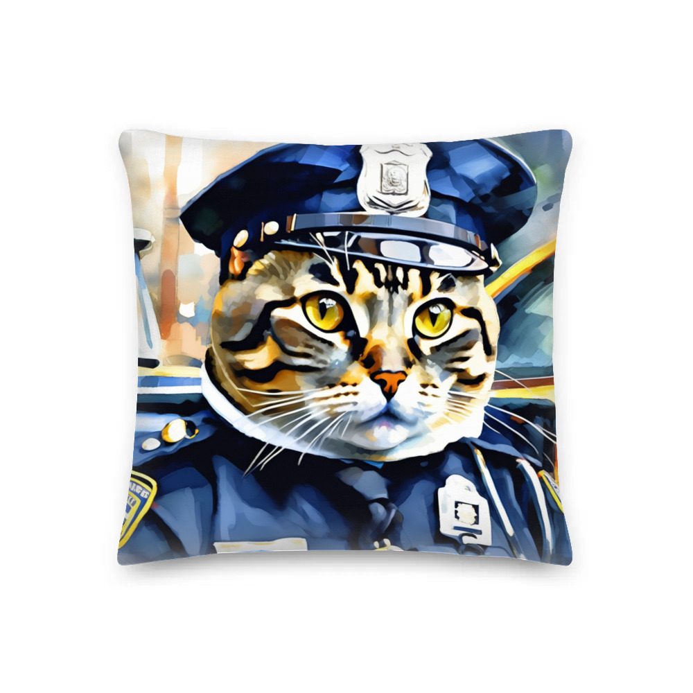 PugMug Custom Tabby Scottish Fold Cat Premium Pillow