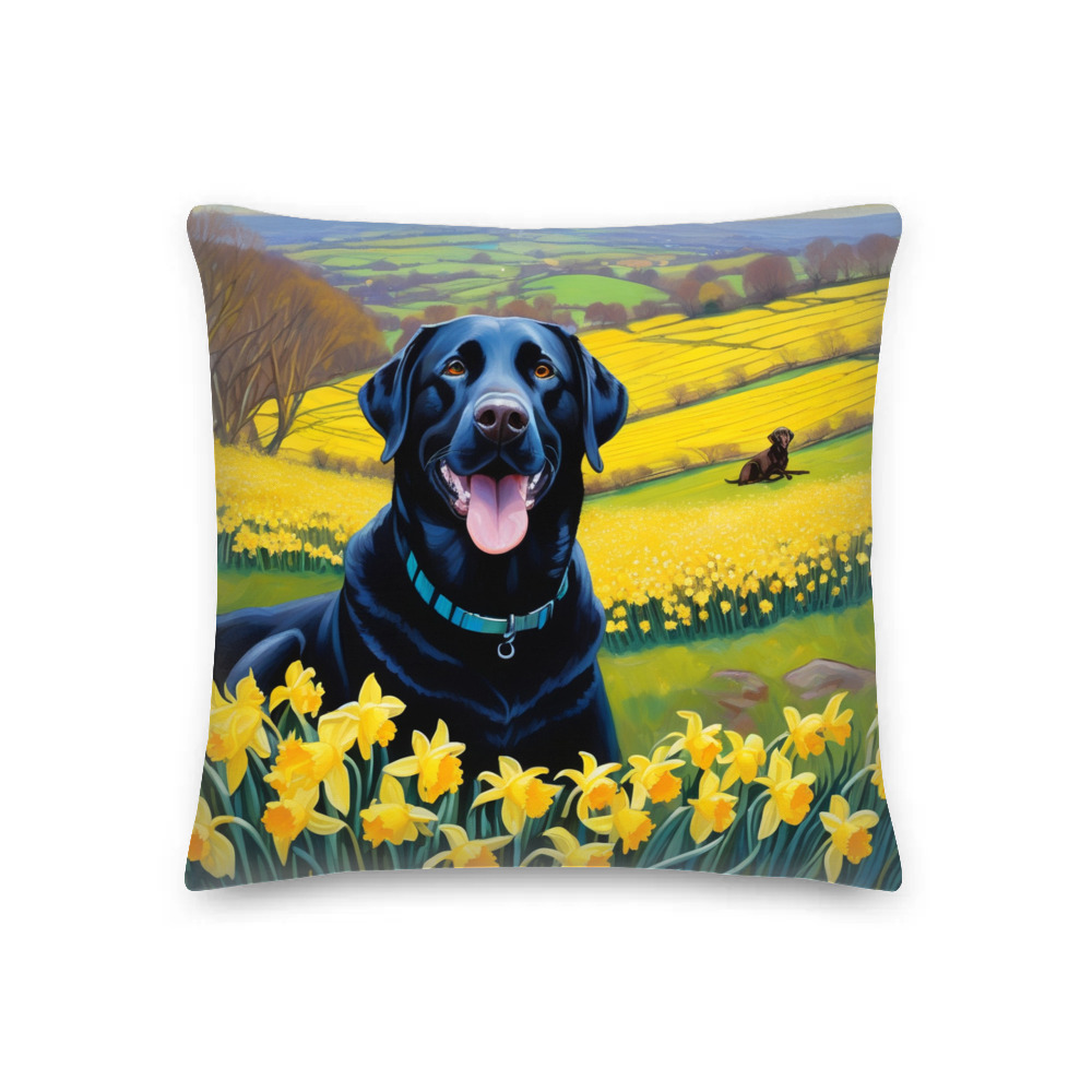 PugMug Custom Black Labrador Retriever Premium Pillow