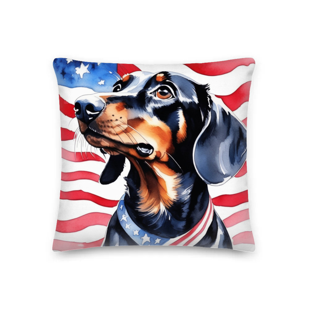 PugMug Custom Black Dachshund Premium Pillow