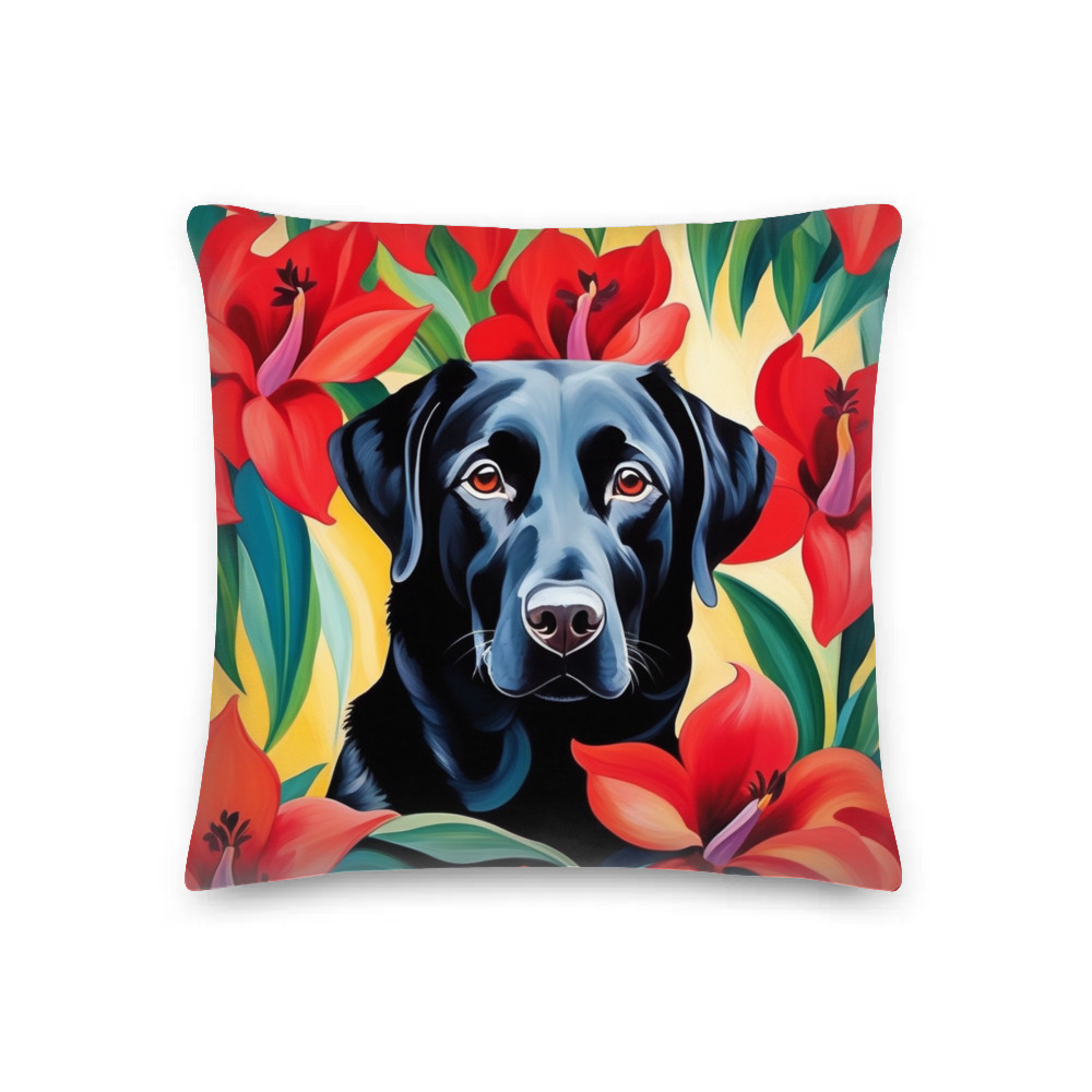 PugMug Custom Black Labrador Retriever Premium Pillow