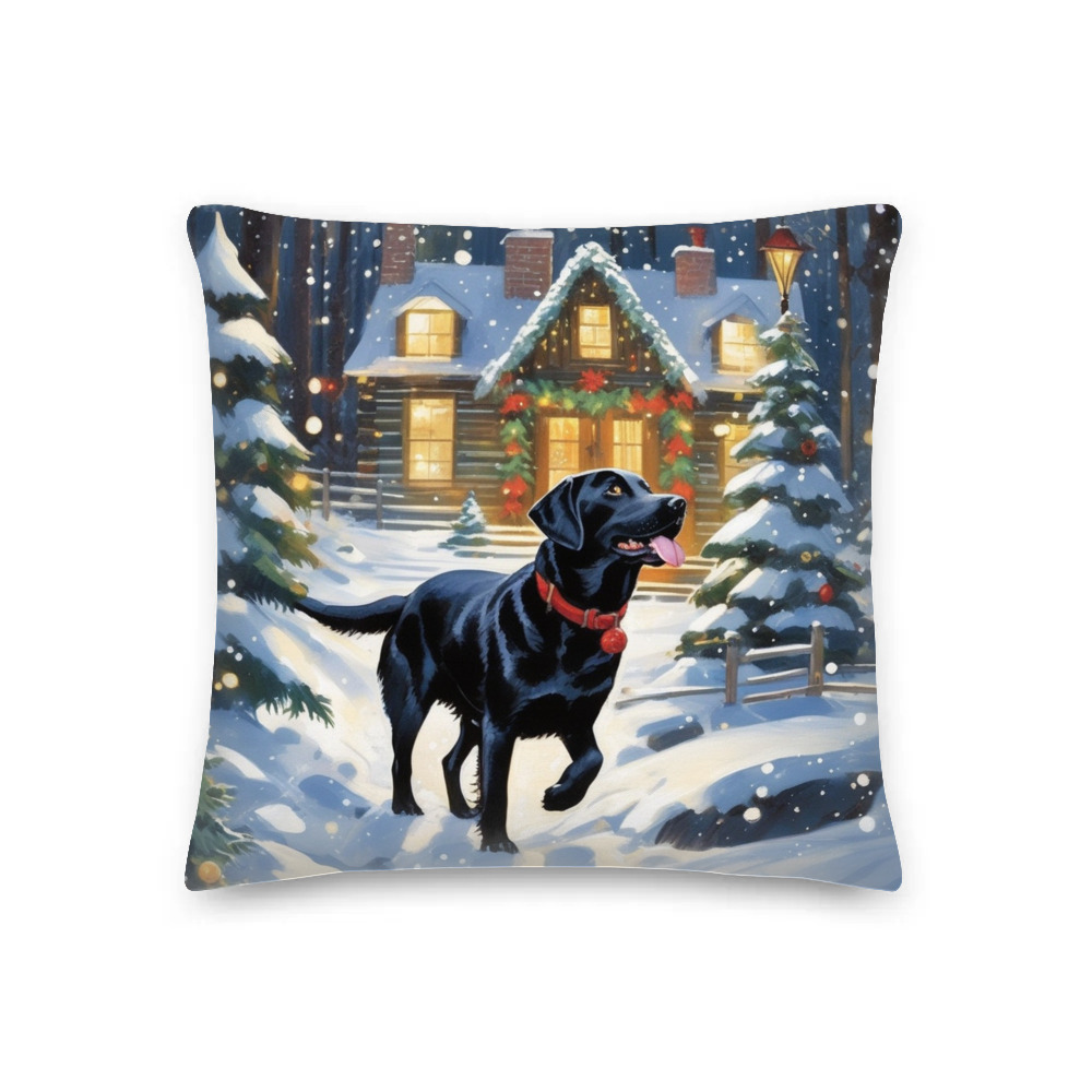 PugMug Custom Black Labrador Retriever Premium Pillow