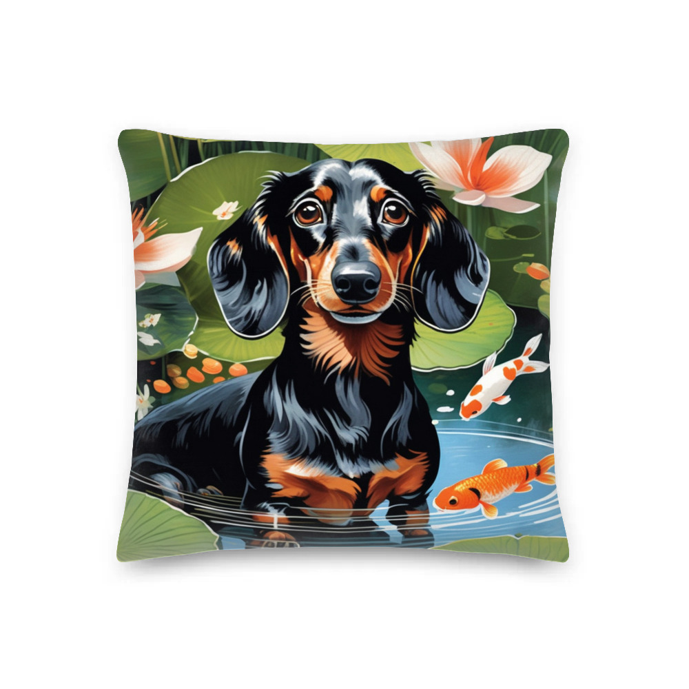 PugMug Custom Black Dachshund Premium Pillow