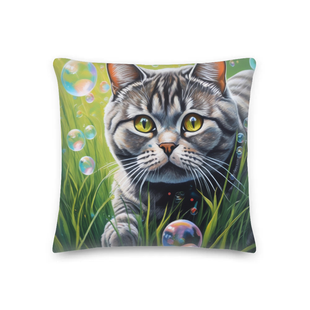 PugMug Custom Tabby British Shorthair Cat Premium Pillow