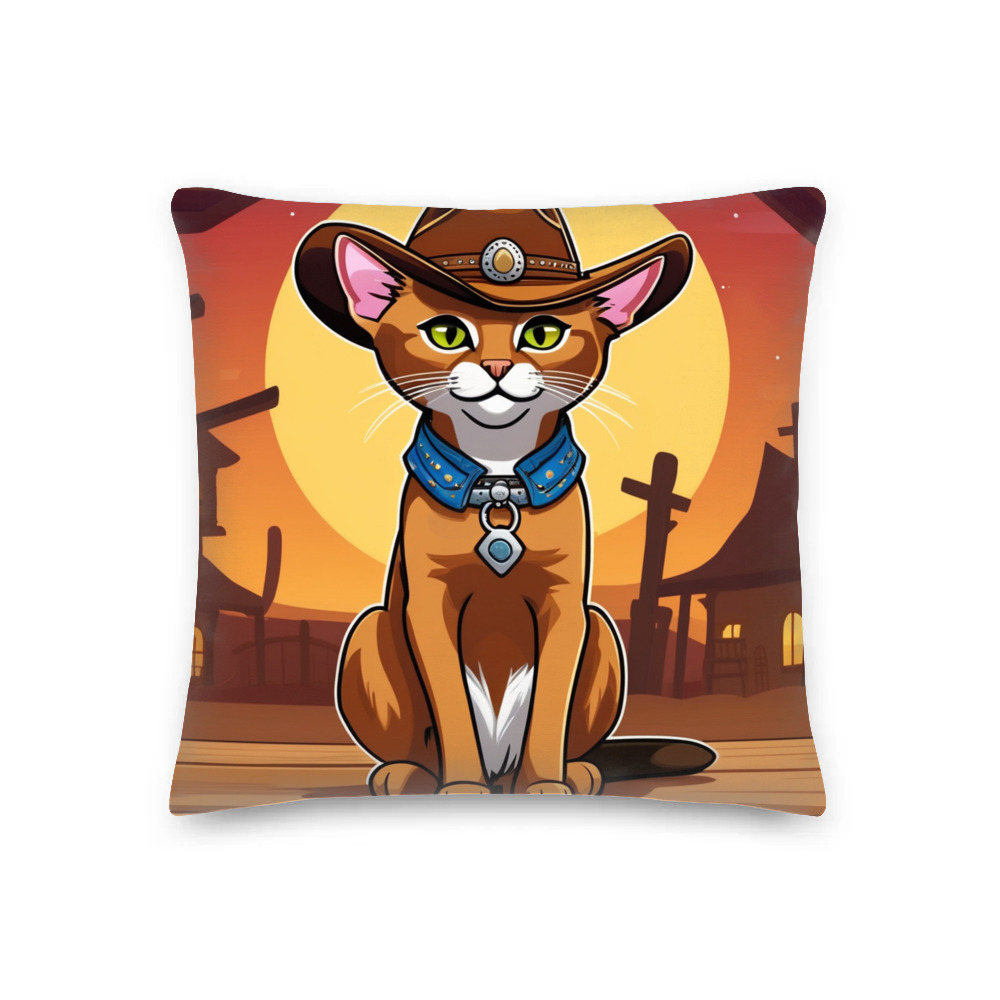 PugMug Custom Tabby Abyssinian Cat Premium Pillow