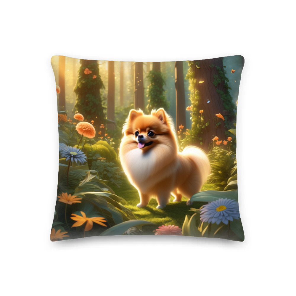 PugMug Custom Tan Pomeranian Premium Pillow