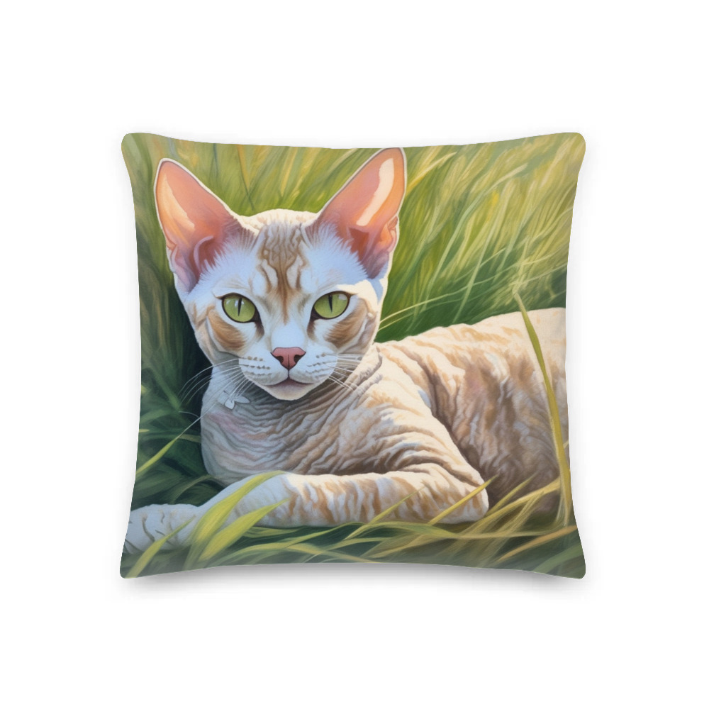 PugMug Custom Tabby Devon Rex Cat Premium Pillow