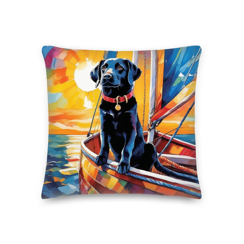 PugMug Custom Black Labrador Retriever Premium Pillow