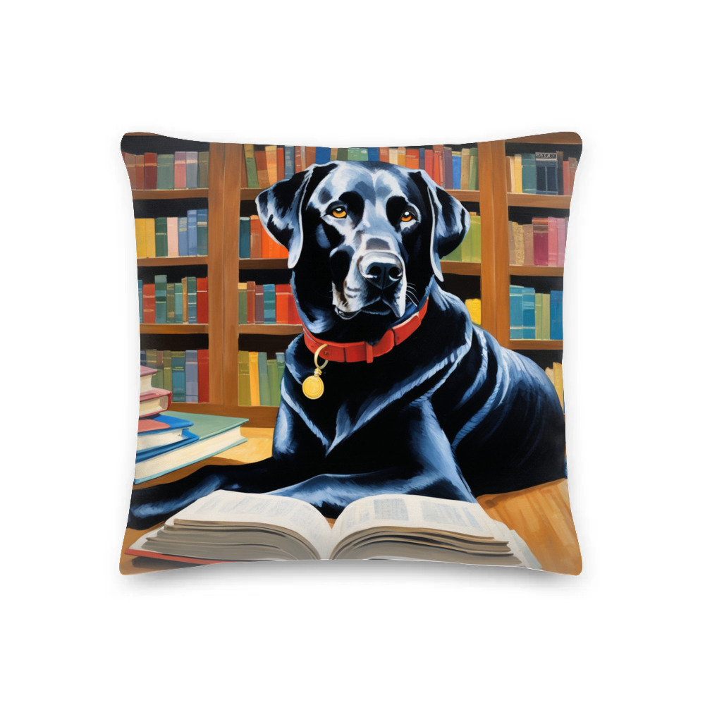 PugMug Custom Black Labrador Retriever Premium Pillow