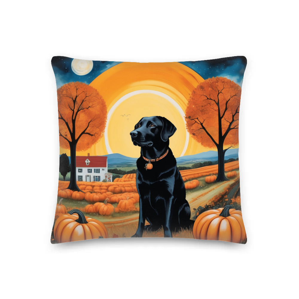 PugMug Custom Black Labrador Retriever Premium Pillow