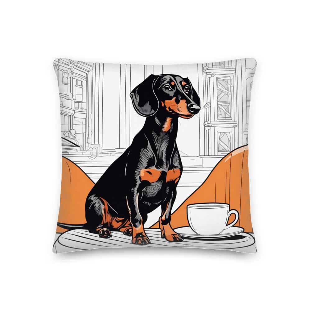 PugMug Custom Black Dachshund Premium Pillow