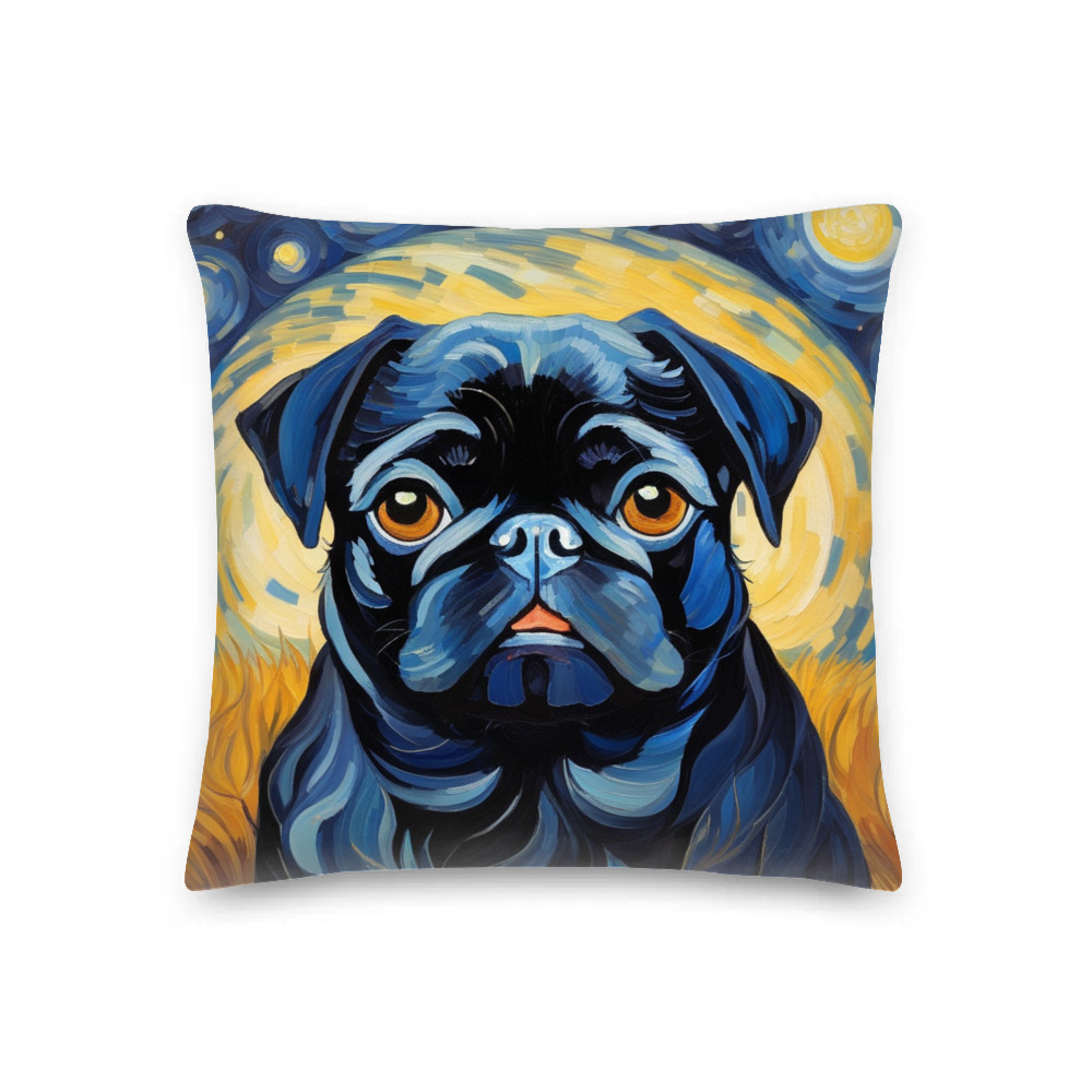 PugMug Custom Black Pug Premium Pillow