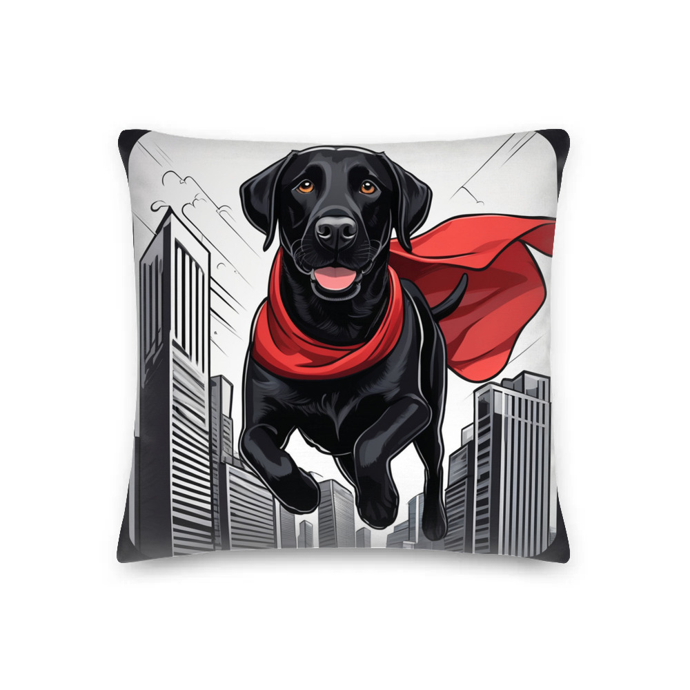 PugMug Custom Black Labrador Retriever Premium Pillow