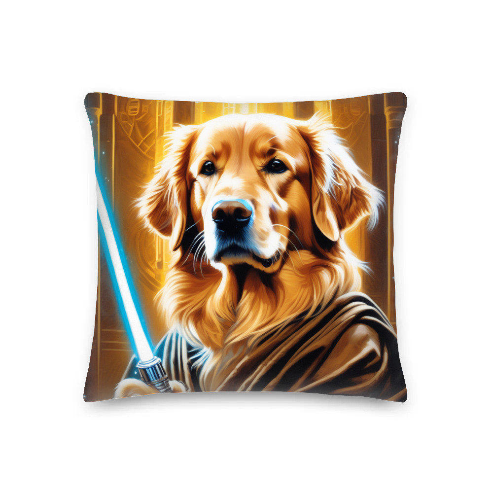 PugMug Custom Golden Retriever Premium Pillow