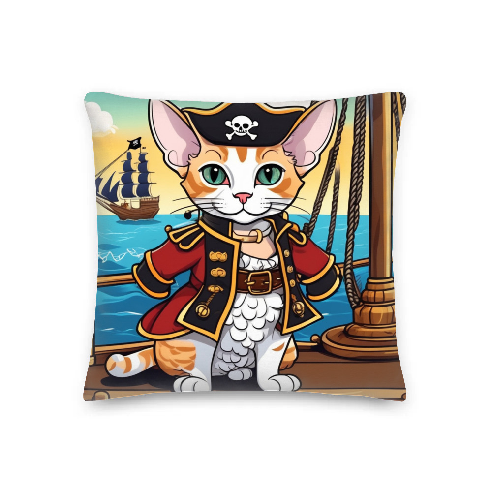 PugMug Custom Tabby Devon Rex Cat Premium Pillow