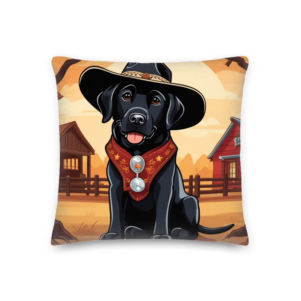 PugMug Custom Black Labrador Retriever Premium Pillow