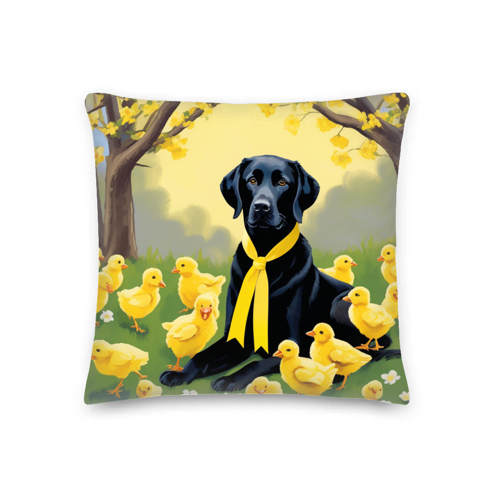 PugMug Custom Black Labrador Retriever Premium Pillow